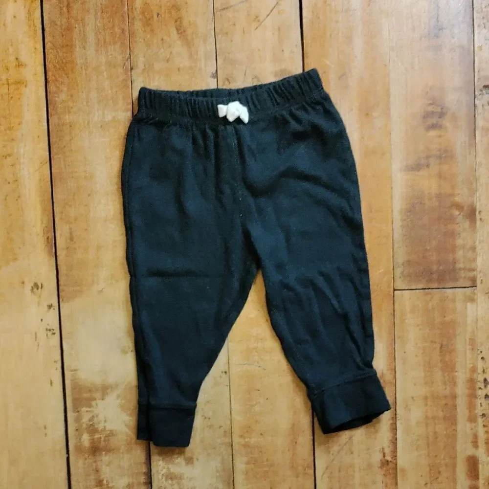 Carters Joggers 9 Months Cotton Sprong Nuetral Black Leggings Unisex
